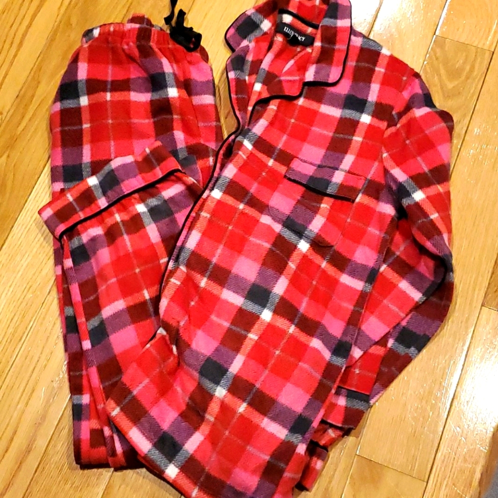 Red and Black Plaid Two Piece Sleep Set
